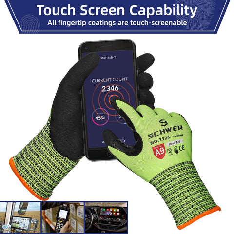 Schwer ProGuard gloves offer ANSI A9 protection for heavy-duty work.
