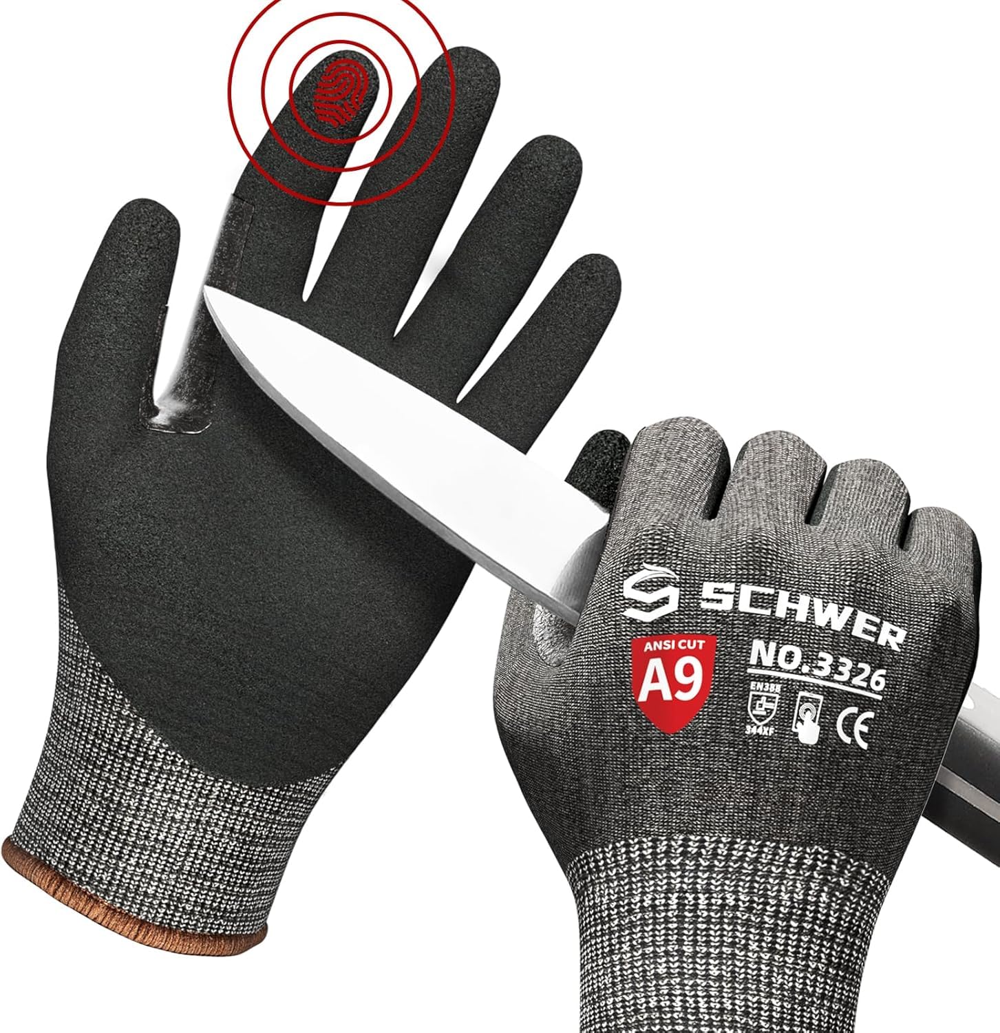 Schwer ProGuard glove front view shows high-cut protection for heavy-duty tasks