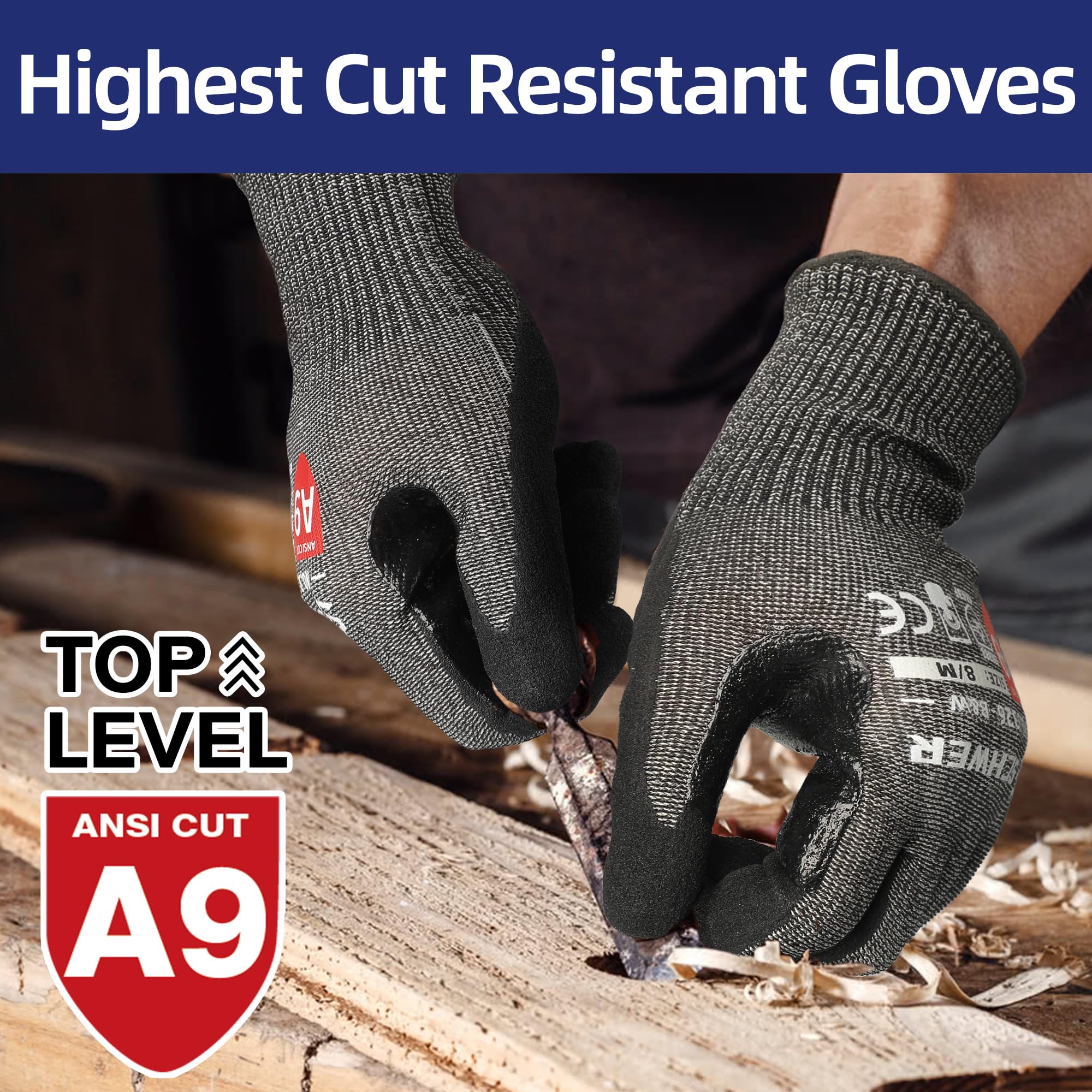 Schwer ProGuard nitrile coating close-up demonstrates strong non-slip grip in wet environments