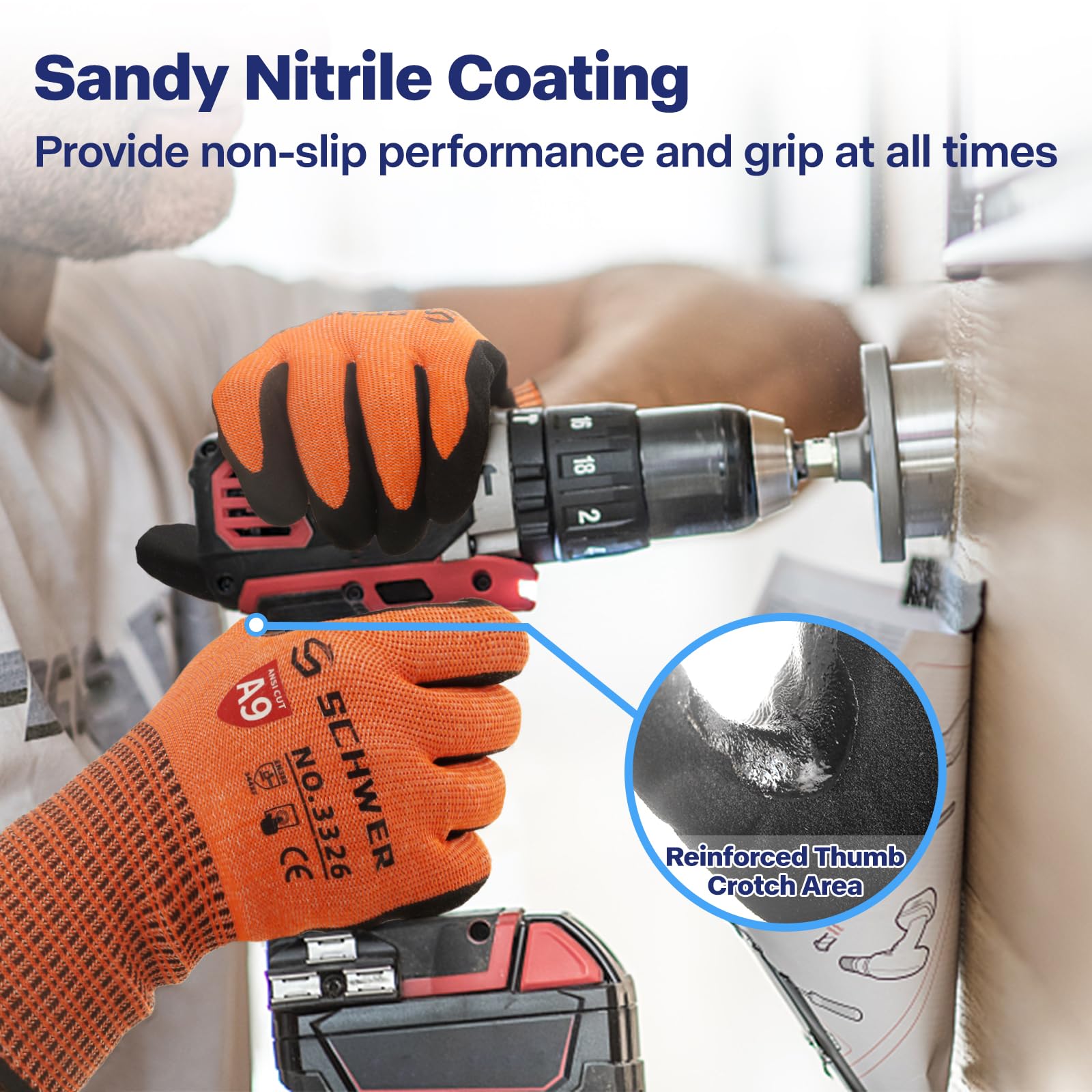Schwer ProGuard sandy-nitrile coating provides slip resistance in wet conditions
