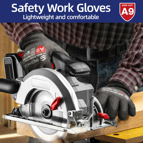 Schwer ProGuard gloves demonstrate touchscreen compatibility for devices.