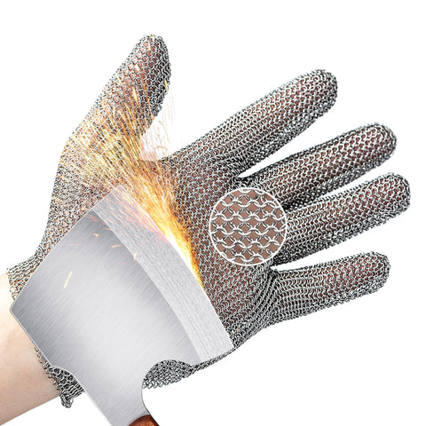 Schwer ProGuard-X glove close-up showing stainless steel mesh for superior cut protection.