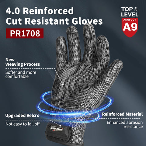 Schwer reinforced stainless steel glove provides durable protection