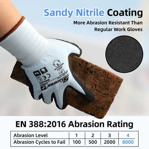 Schwer 18-gauge knit fit contours your hand for comfortable, precise handling.