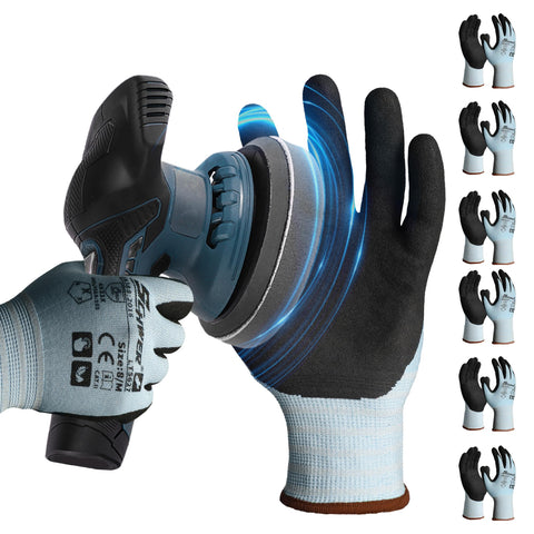 Schwer safety gloves with sandy nitrile coating grip oily tools effectively.