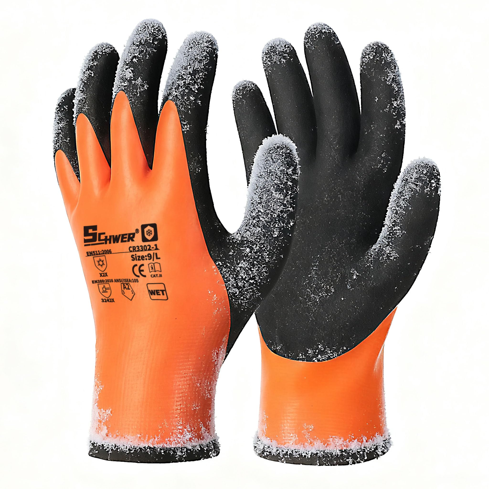 Schwer waterproof winter gloves pair for dry hands and grip in cold weather