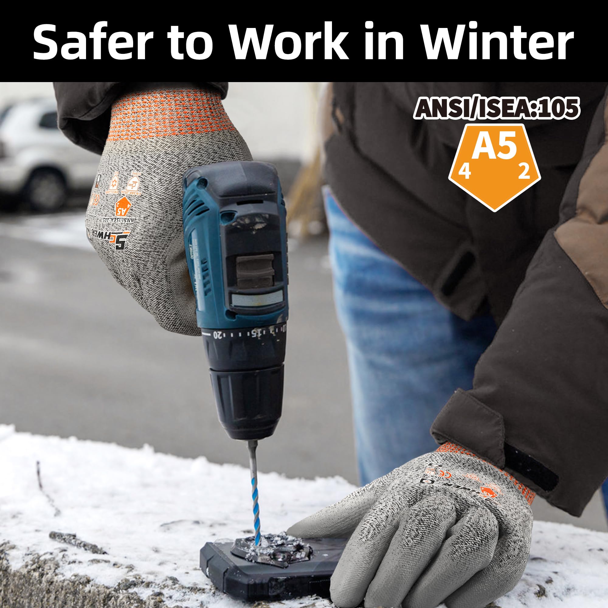 Schwer gloves feature PU coating for non-slip performance in wet conditions.