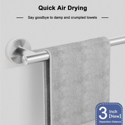SCILIVE brushed nickel towel bar in bathroom illustrates humidity-ready durability