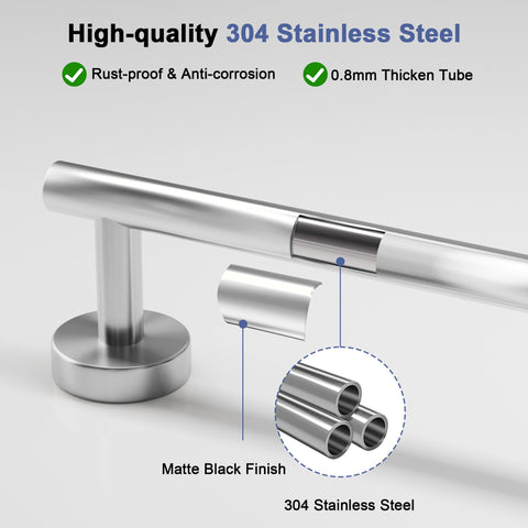 SCILIVE wall-mounted towel rack reveals 24-inch usable length for towels.