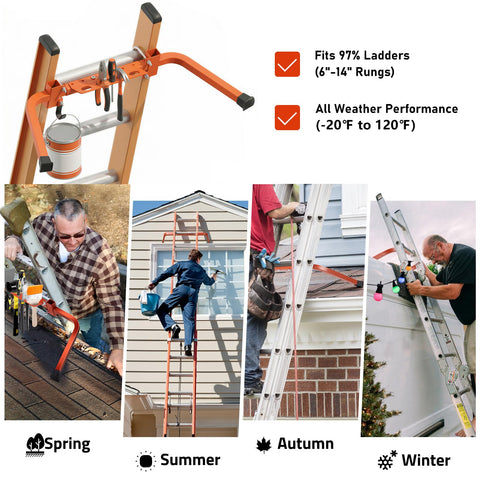 Scoopify Aircraft-grade steel frame delivers heavy-duty ladder support.