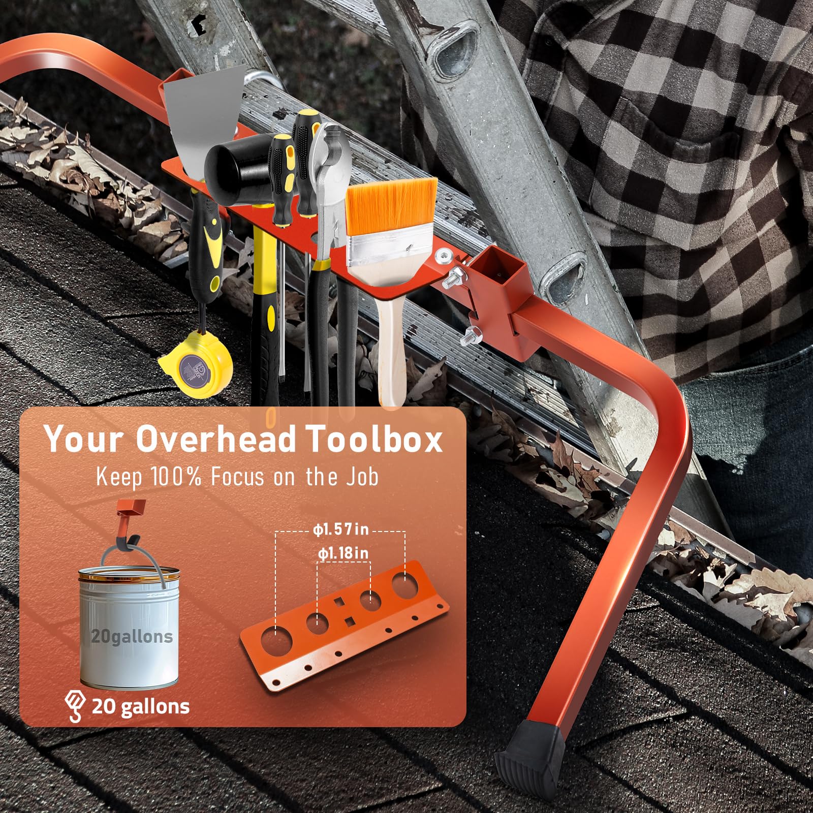 Scoopify Tool Tray mounted on stabilizer provides quick access to tools.