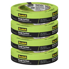 Scotch 2060 green masking tape shows strong adhesion on rough surfaces for sharp lines.