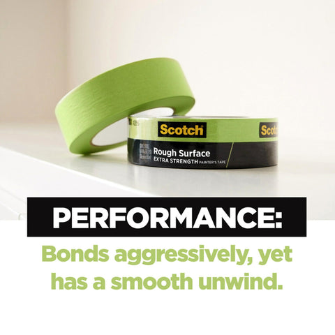 Scotch 2060 green masking tape withstands outdoor conditions for exterior masking.