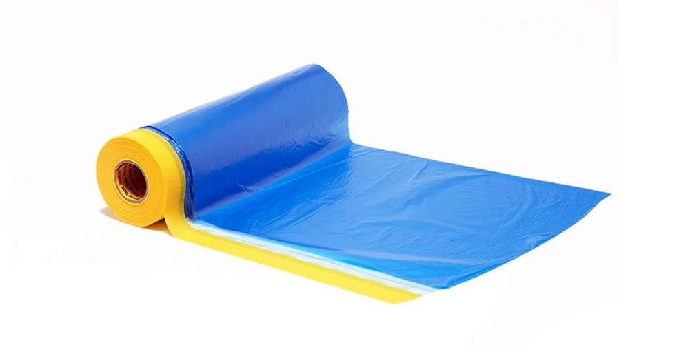 Scotch Brands masking film unfolds easily to shield surfaces from overspray.