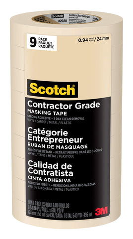 Scotch masking tape close-up showing durable adhesive for precise masking.
