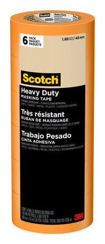 Scotch Heavy Duty Painter's Tape orange roll closeup for sharp masking