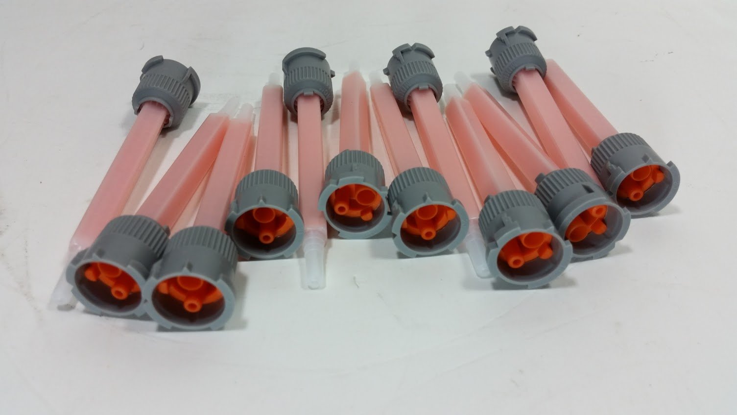 Scotch-Weld EPX square orange nozzle delivers precise adhesive flow for 45mL 10:1 Duo-Pak cartridges.