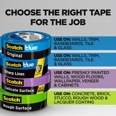 ScotchBlue blue-tape-on-glass-tile protects surfaces while masking areas.