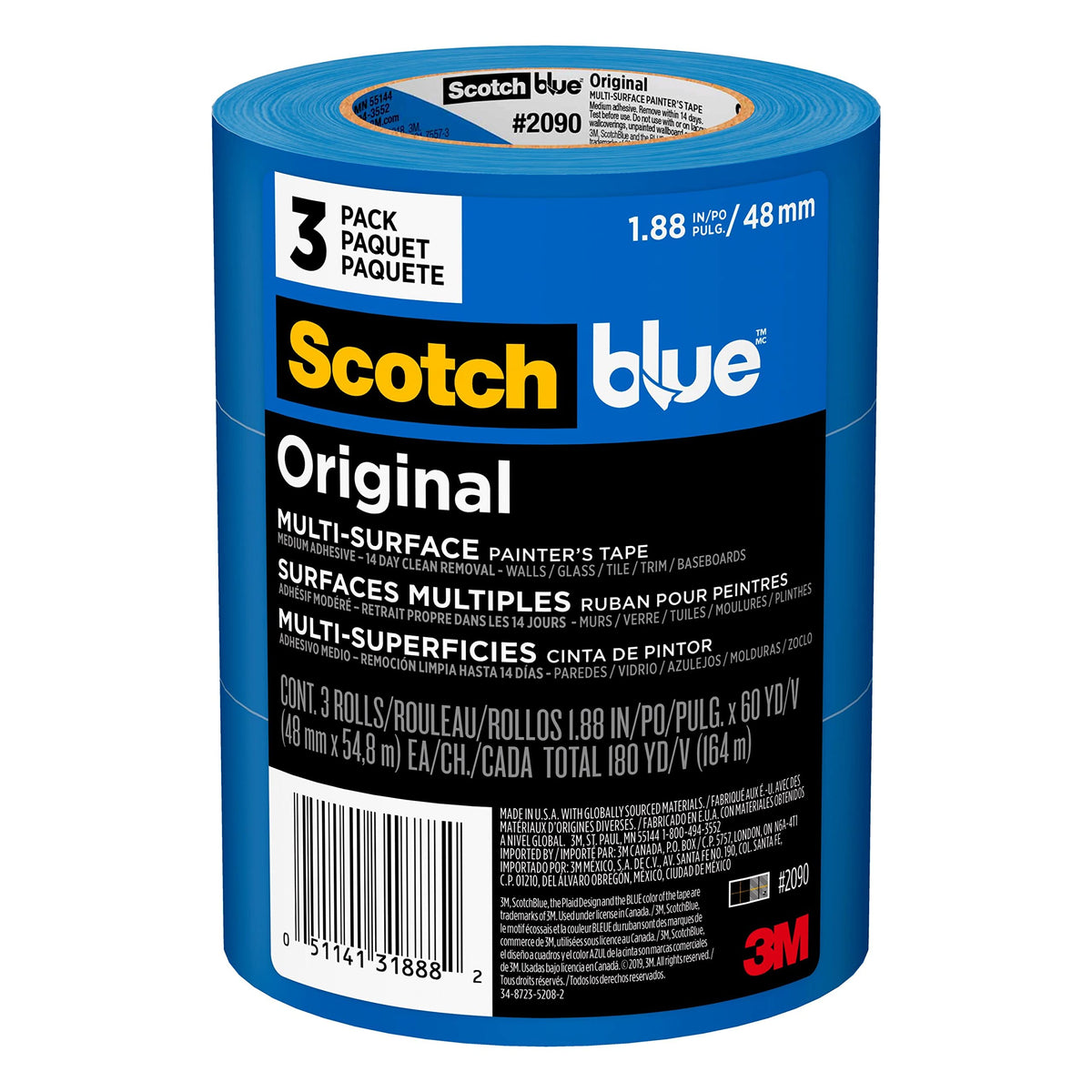 ScotchBlue Original tape on wall for crisp edges and easy removal