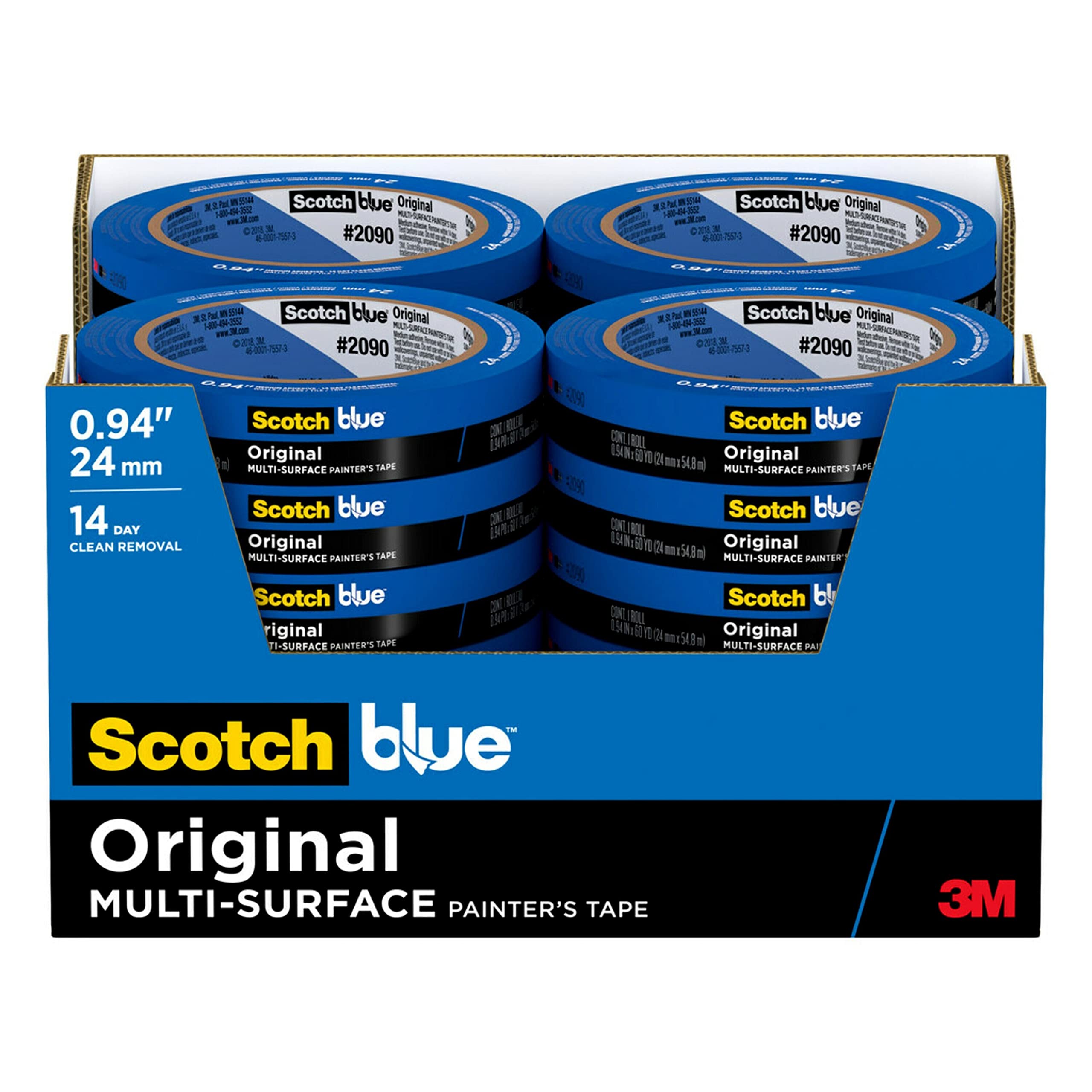 ScotchBlue Original painter's tape blue roll protecting walls for crisp edges