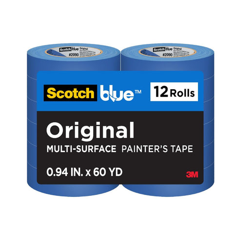 ScotchBlue Original blue painter's tape secures edge protection for walls and trim