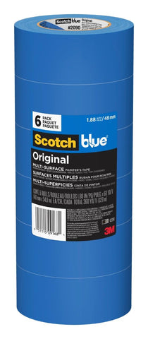 ScotchBlue Original painter's tape packaging with six rolls for multi-surface projects