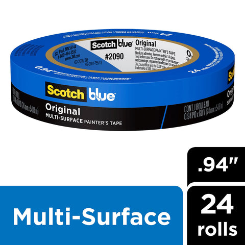 ScotchBlue Original tape masking a wall to prevent paint bleed