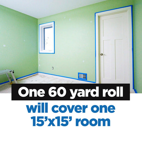 ScotchBlue painter-tape-baseboards-trim shields woodwork with easy removal after painting.