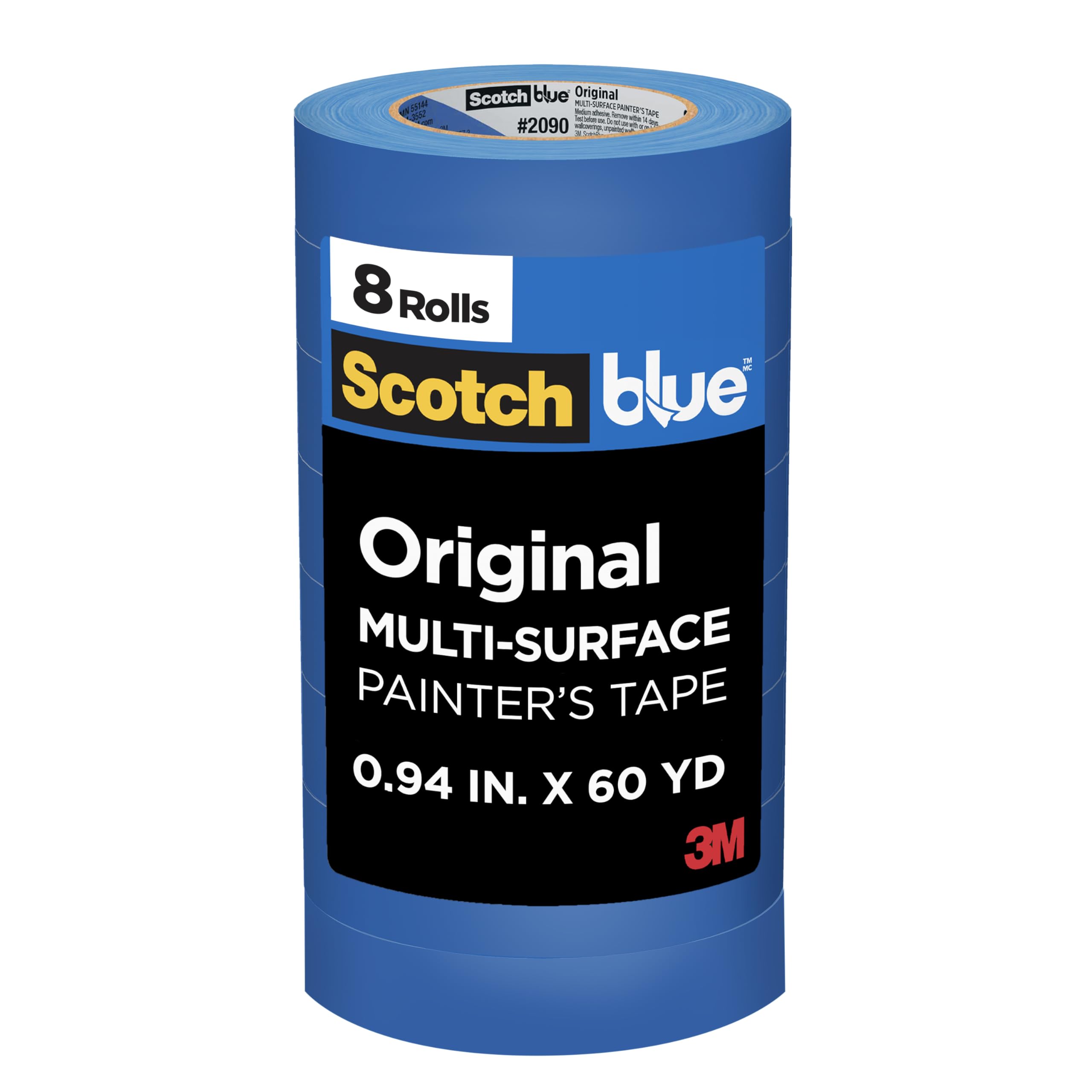 ScotchBlue blue painter's tape rolls provide clean edges for indoor projects.