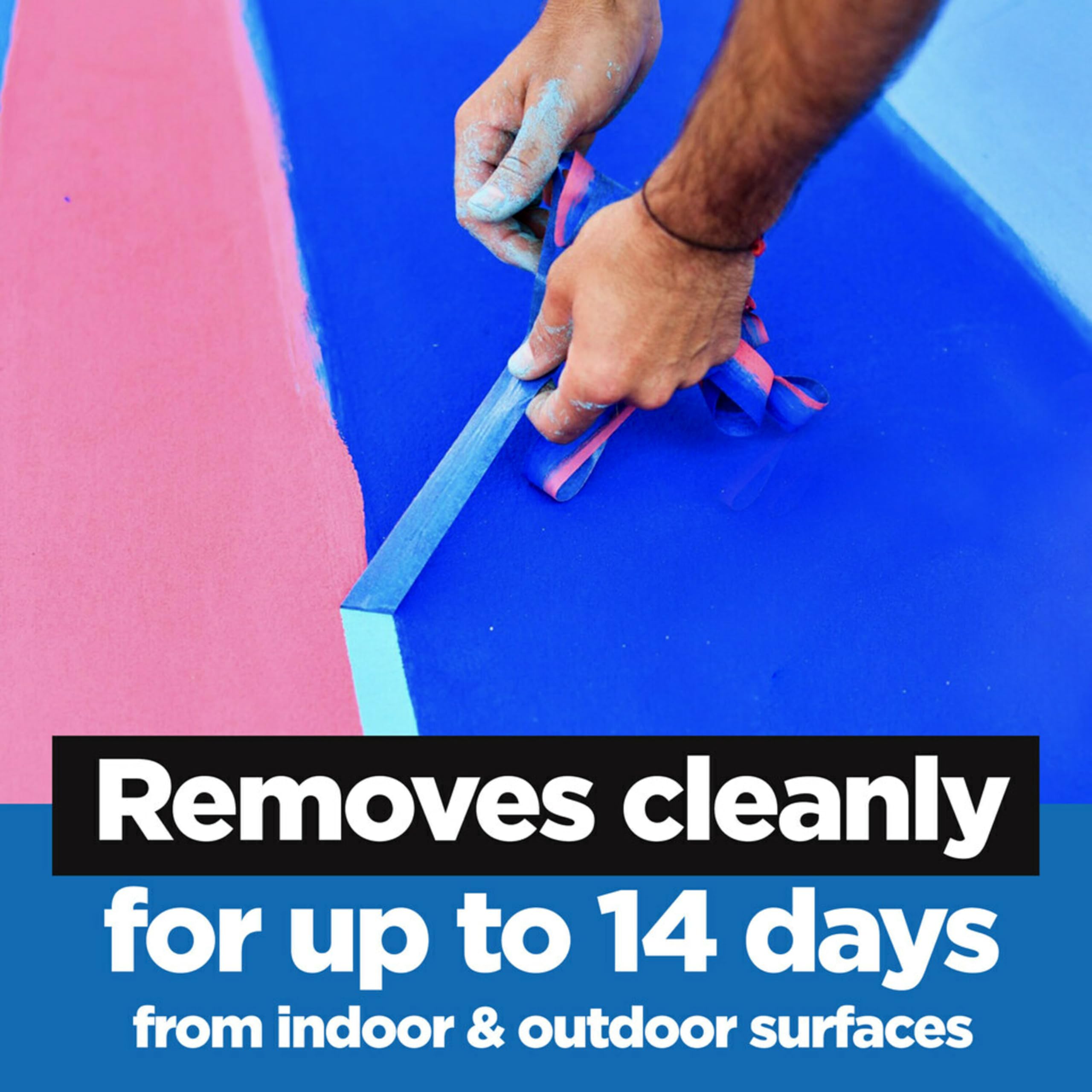 ScotchBlue Original Painter Tape usable indoors and outdoors, resisting sun and moisture.
