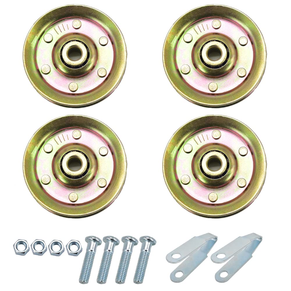 Scottchen PRO 3in garage door pulleys kit four pulleys for smooth operation.