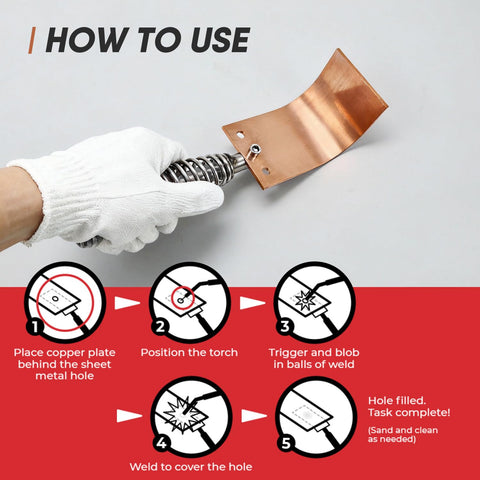 scottchen PRO welding spoon 3mm thick blade withstands heat during plug welds.