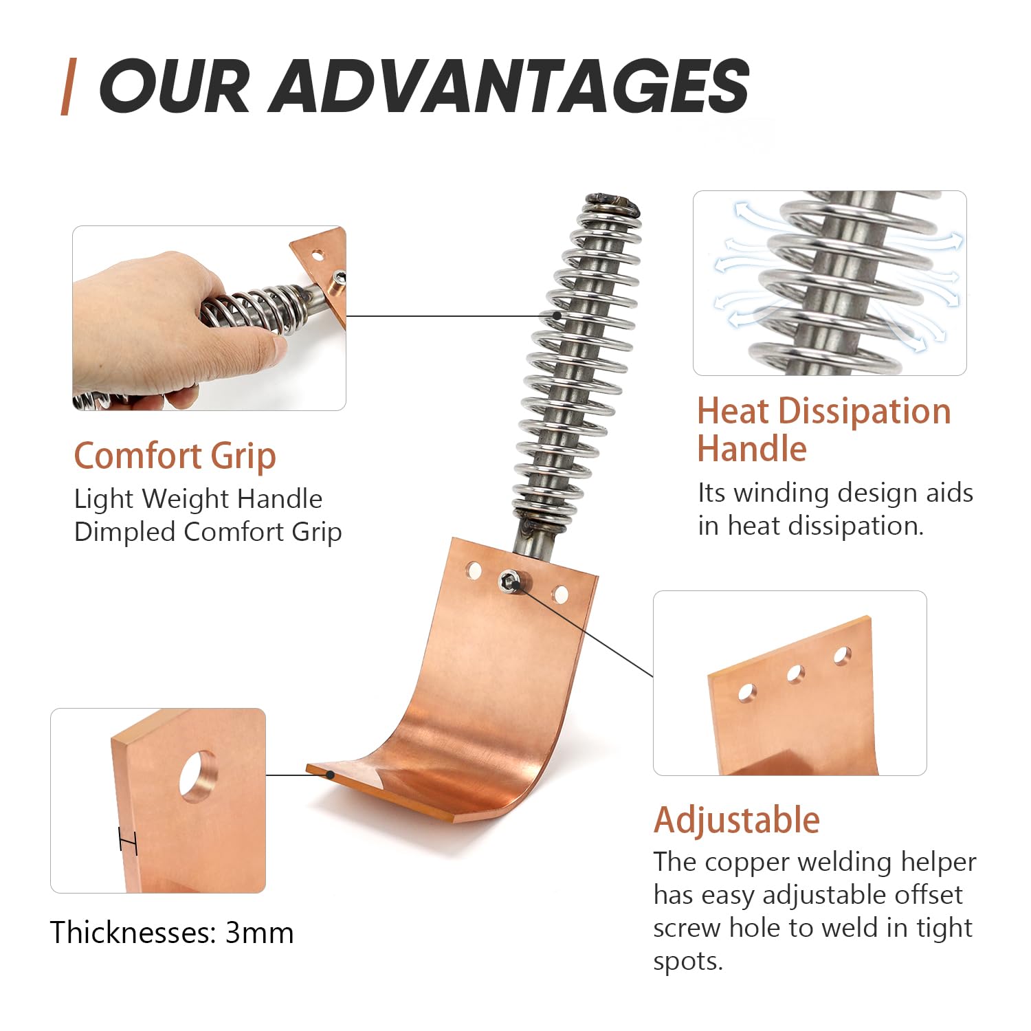 scottchen PRO welding spoon 90-degree backer supports welding at tight angles.