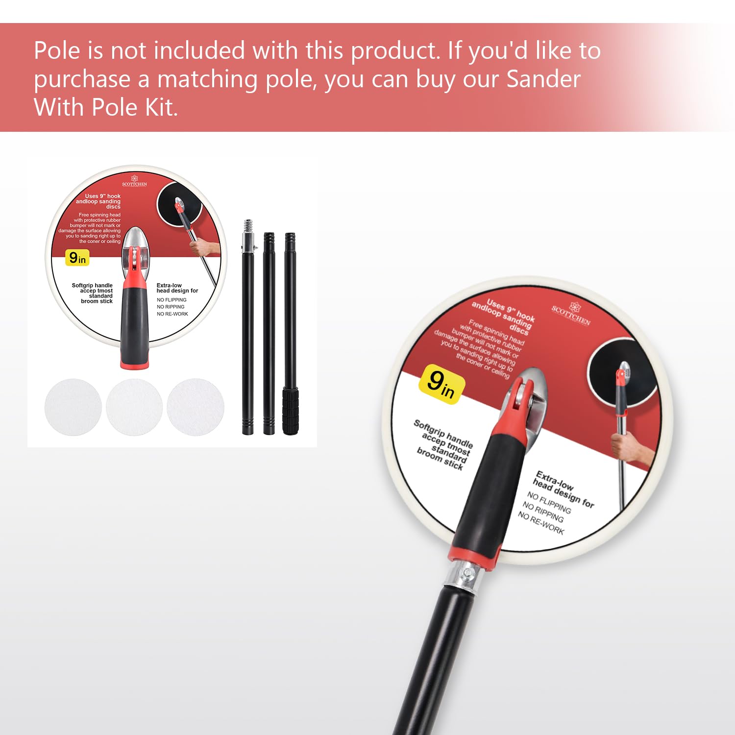 Scottchen sanding disc 80 grit for fast initial material removal.