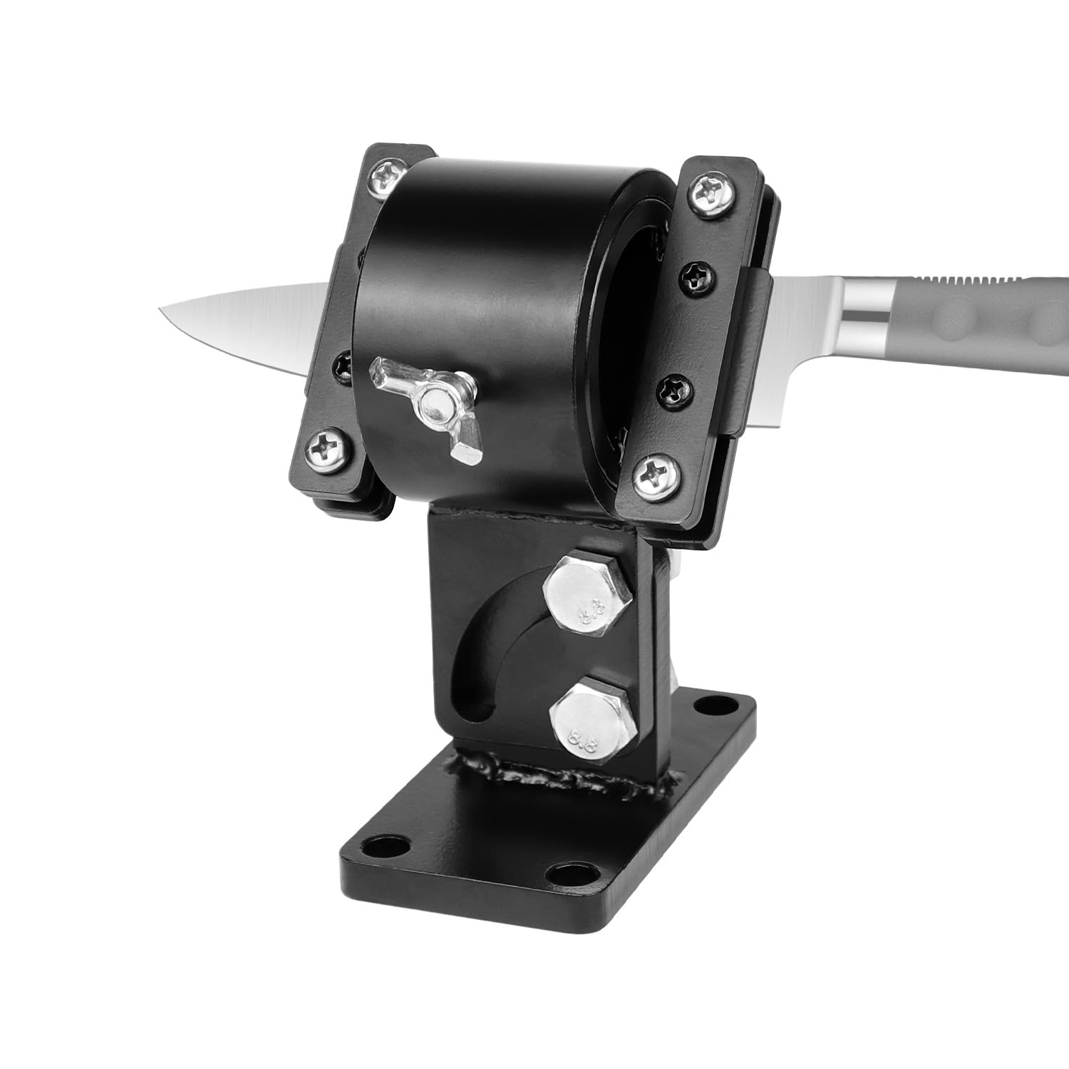 SCOTTCHEN Swivel Knife Making Vise base tilt for precise blade positioning.