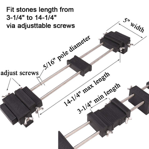 Wide footprint keeps honing setup steady on various surfaces