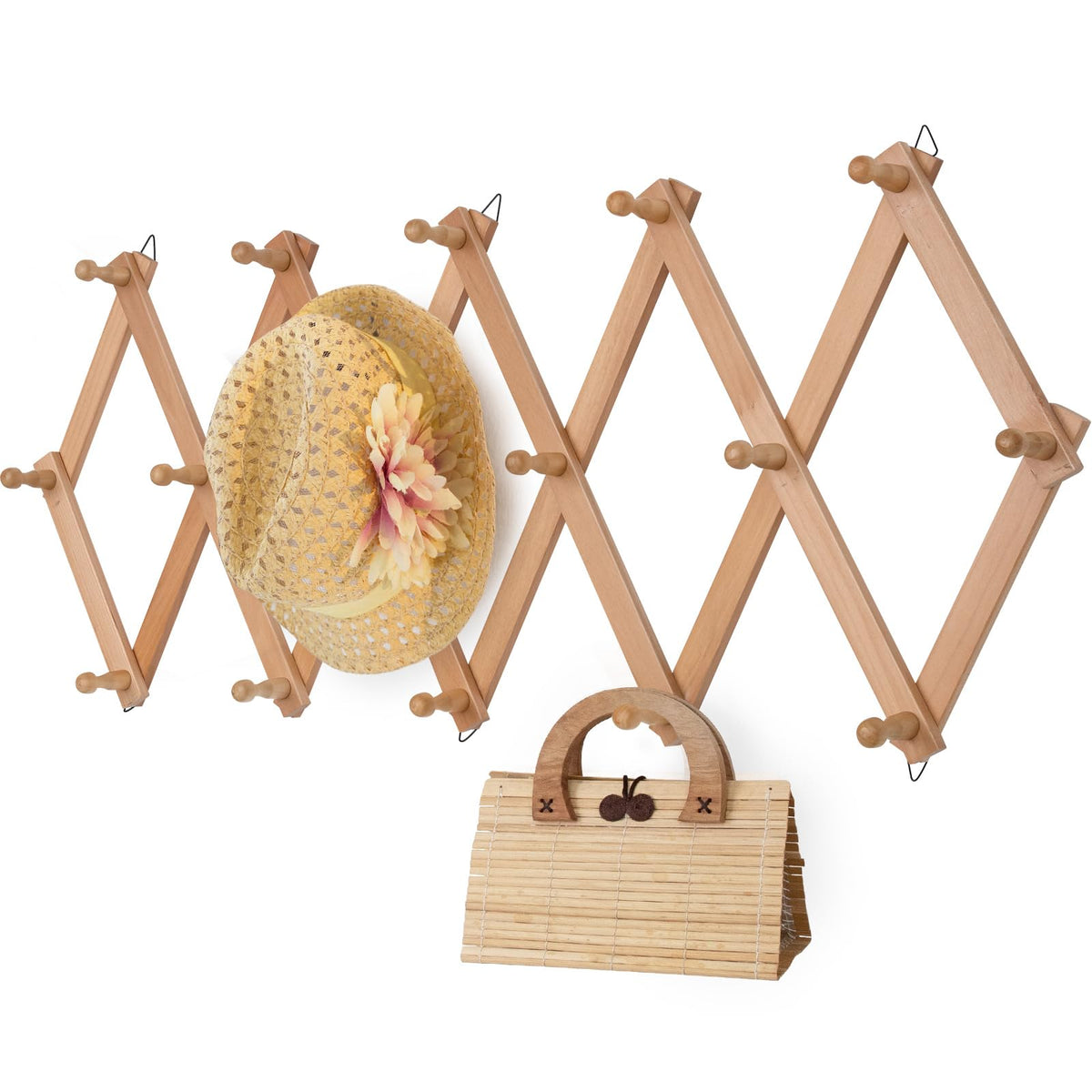 SCUNDA wall rack 16-hooks for coats and bags improves organization