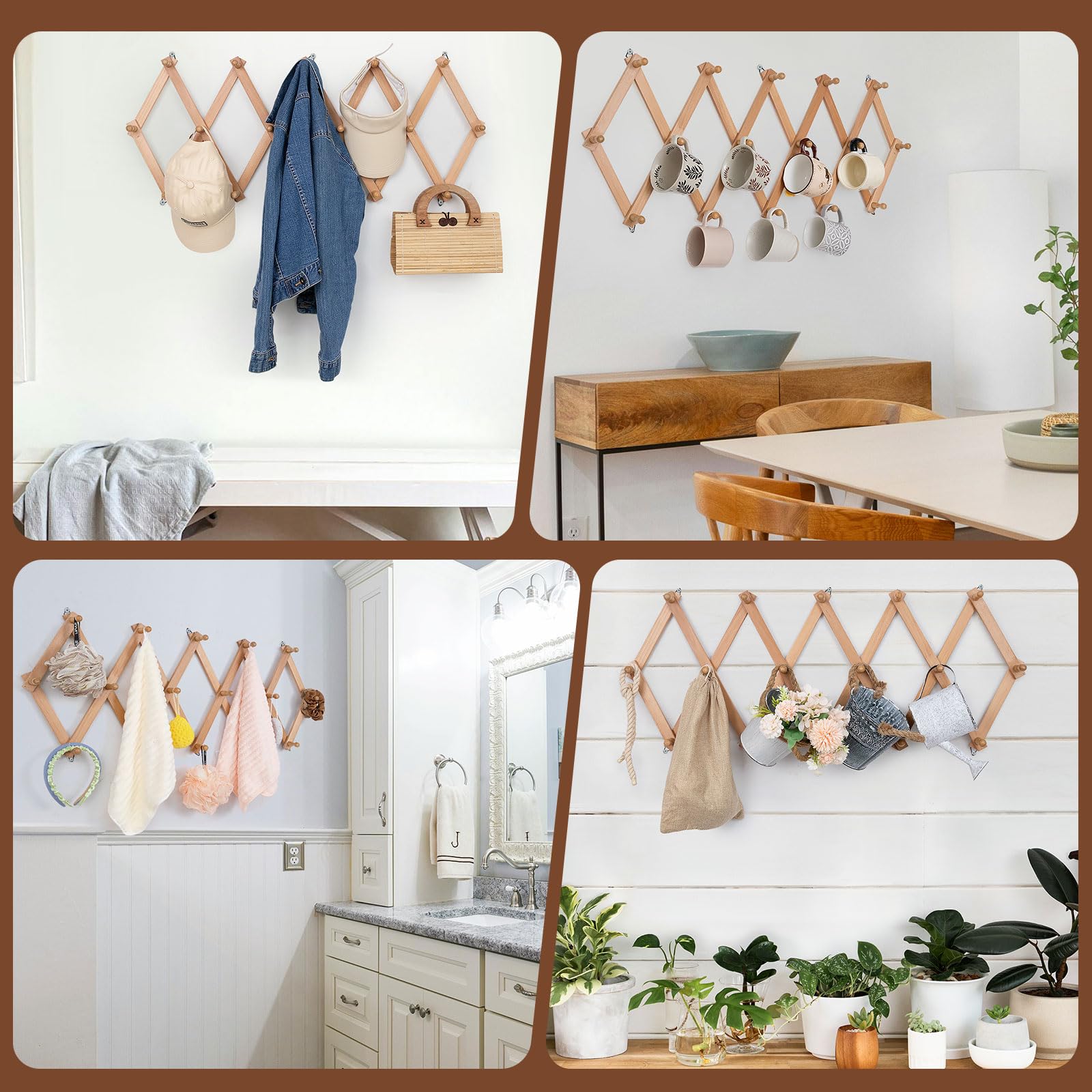 SCUNDA coat-hats-storage wall rack neatly organizes outerwear and accessories