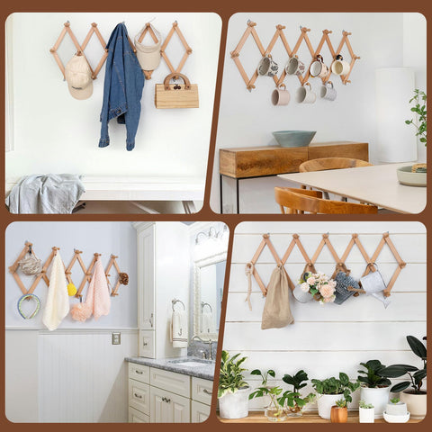 SCUNDA coat-hats-storage wall rack neatly organizes outerwear and accessories
