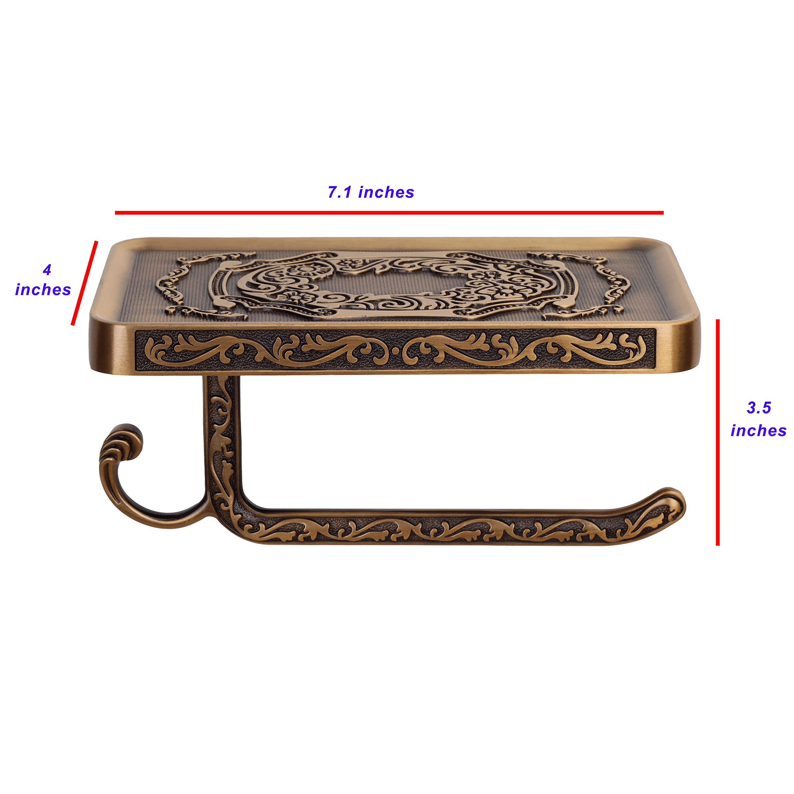 SDH antique brass bathroom hardware with a hook adds extra hanging space.