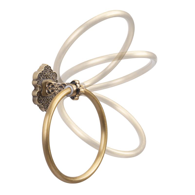 SDH wall-mounted towel ring in metal finishes keeps towels neatly within reach.