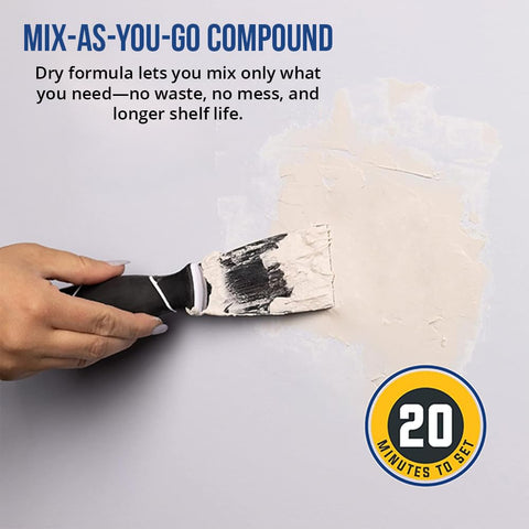 SD Home Products durable trowel smooths patch material evenly.