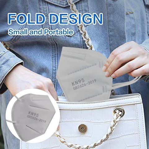 SDIW KN95 mask gray pack back view highlighting ergonomic design