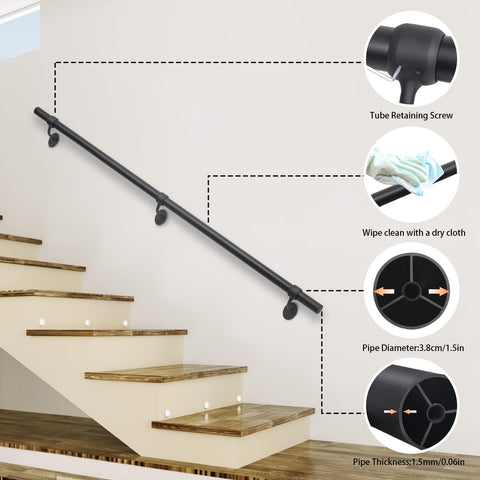 SDNBHT black industrial railing adds urban style while helping prevent slips