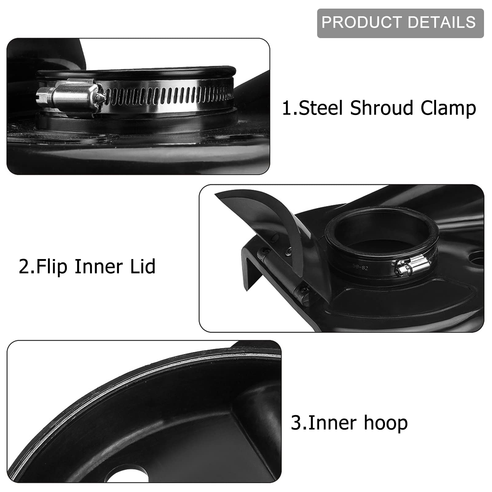 SDRTOP dust shroud connects to vacuum system for efficient debris removal.