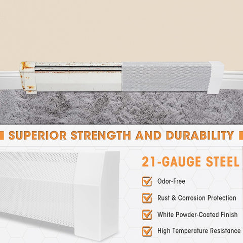 SDSNTE white baseboard cover with durable steel finish suits modern baths