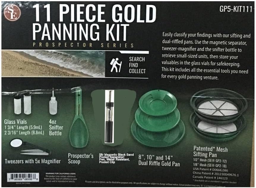 SE sand magnet pocket separator for removing black sand before collecting gold.