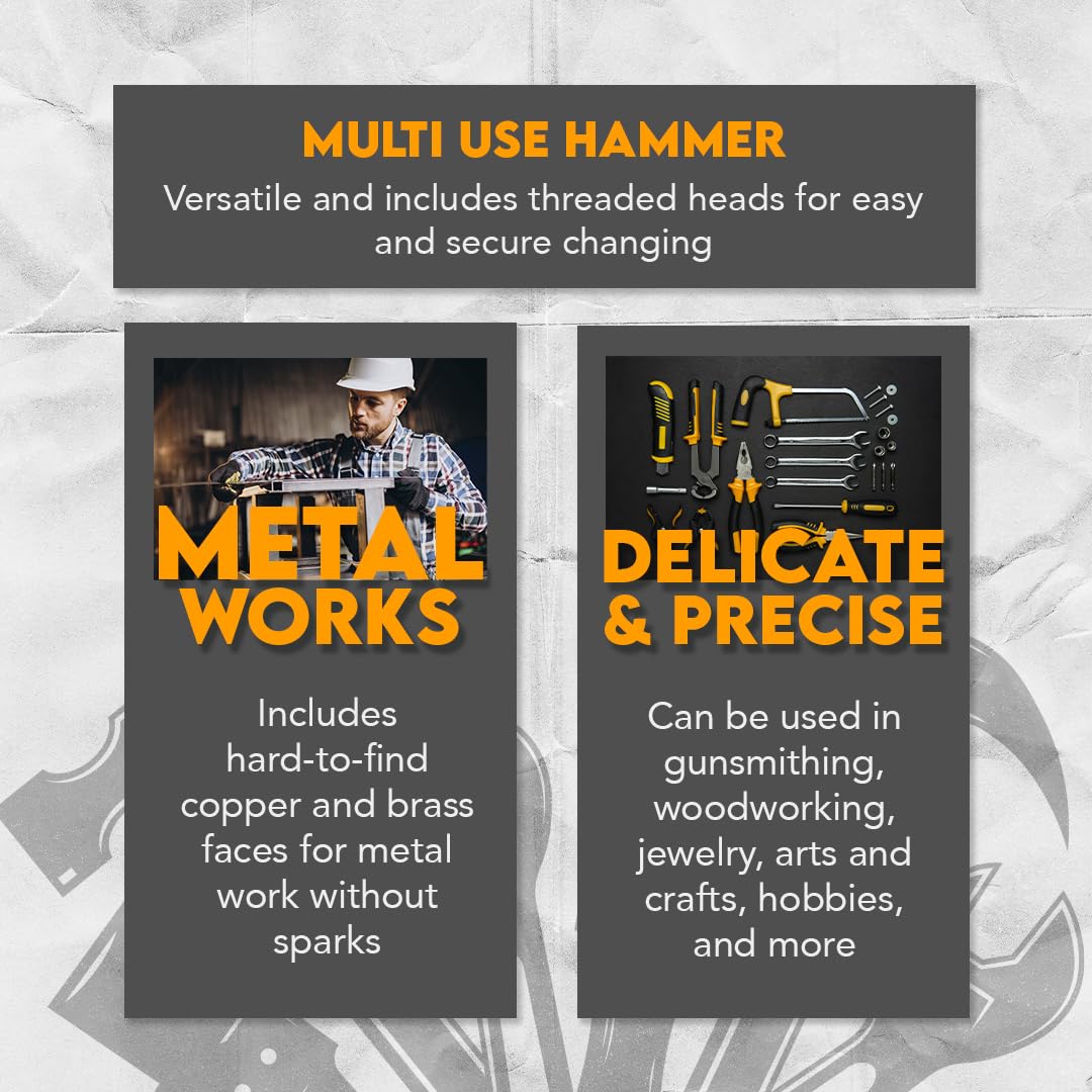 SE 5-IN-1 hammer brass face for smooth shaping and finish protection