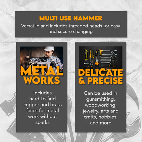 SE 5-IN-1 hammer brass face for smooth shaping and finish protection