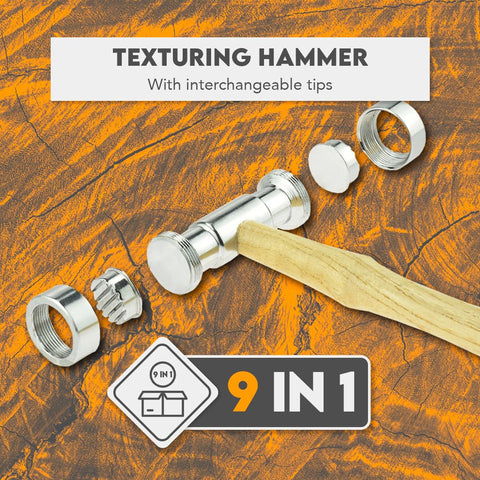 SE texturing hammer with stripe and moon face tips.